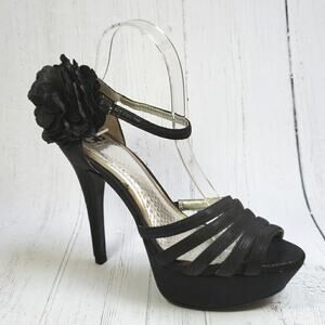Gianni Bini black platform heels ankle‎ strap size 9.5